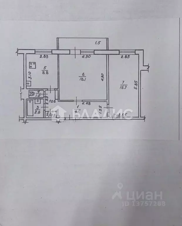 2-к кв. Забайкальский край, Чита ул. Строителей, 4 (57.2 м) - Фото 1