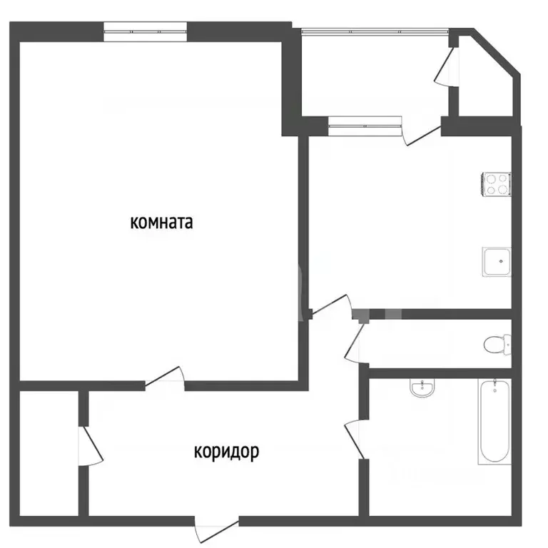 1-к кв. Ханты-Мансийский АО, Сургут Югорская ул., 30/2 (43.0 м) - Фото 0