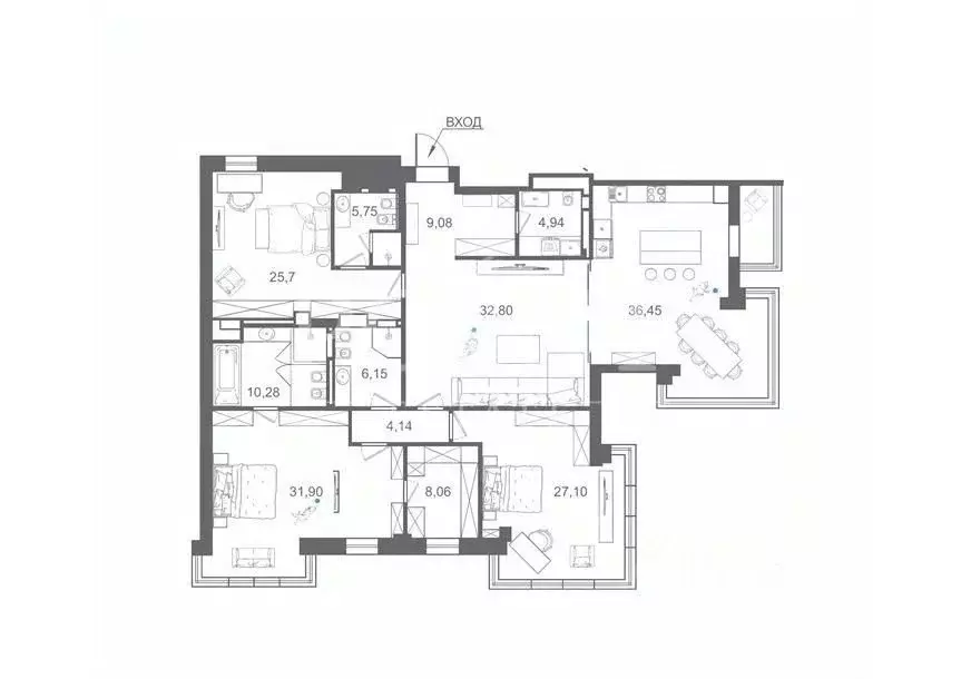 4-к кв. Москва Большой Афанасьевский пер., 28 (207.0 м) - Фото 2