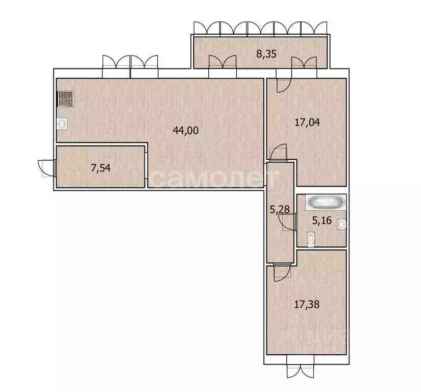 2-к кв. Тюменская область, Тюмень ул. Тимофея Кармацкого, 7 (91.8 м) - Фото 2