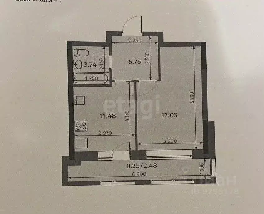 1-к кв. Татарстан, Казань Бухарская ул., 32к1 (40.62 м) - Фото 1