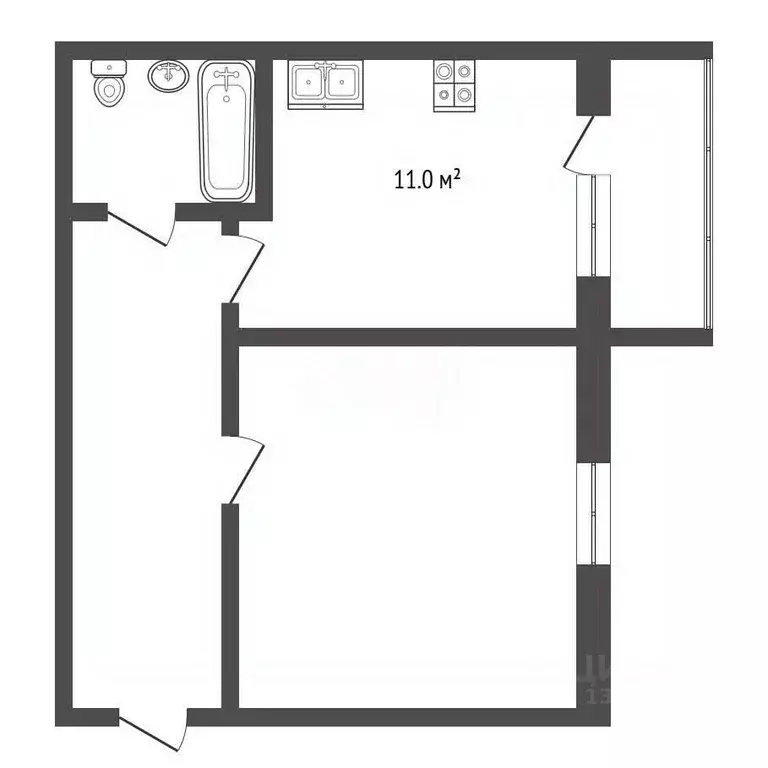 1-к кв. Вологодская область, пос. Майский ул. Ягодная, 40 (40.5 м) - Фото 2
