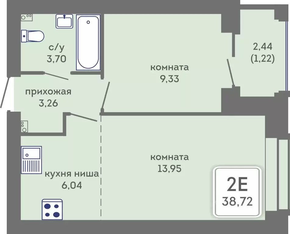 2-к кв. Пермский край, Пермь Кировоградская ул., 28 (38.72 м) - Фото 1