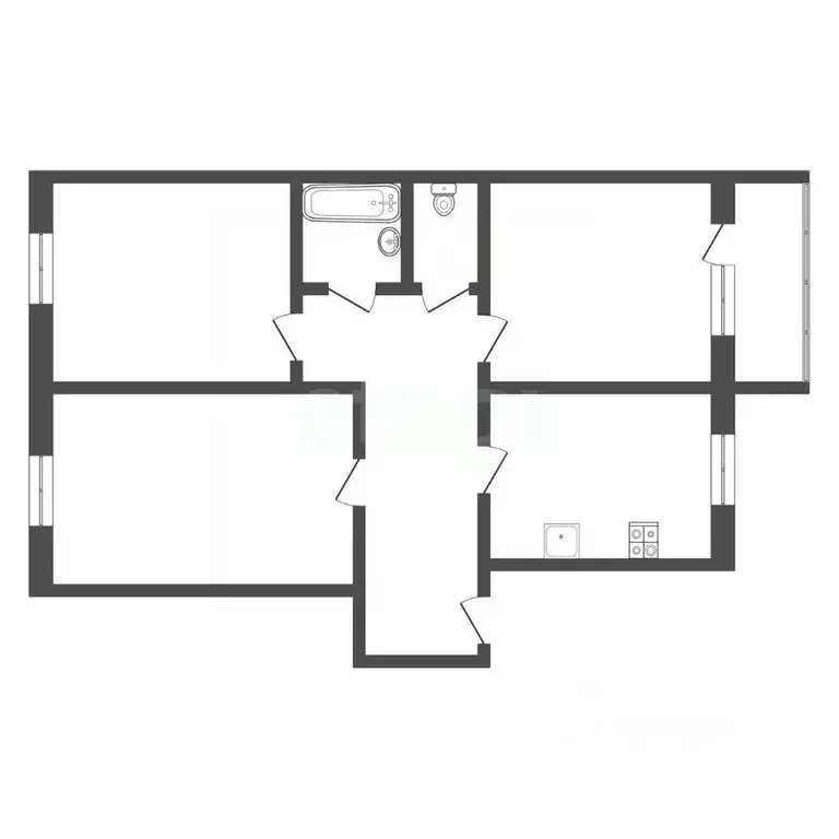 3-к кв. Тульская область, Киреевск ул. Гагарина, 12 (63.3 м) - Фото 2