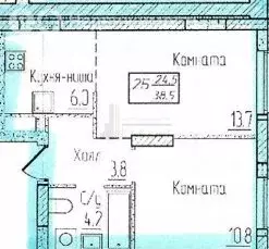 2-комнатная квартира: Тюмень, улица Республики, 204к11 (38.5 м) - Фото 0