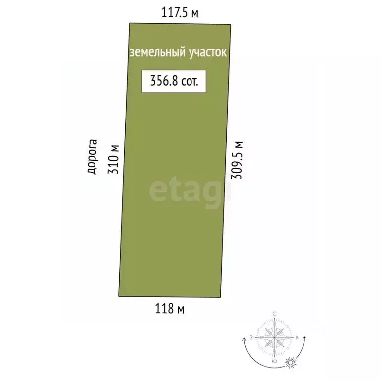 Участок в Крым, Красногвардейское с/пос, пос. Видное  (356.8 сот.) - Фото 2