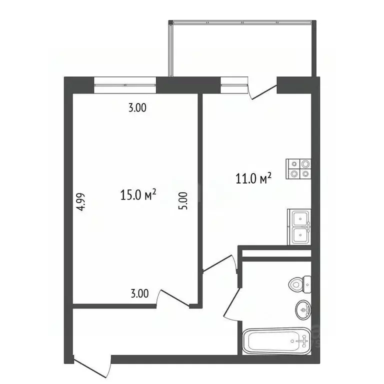 1-к кв. Ярославская область, Ярославский муниципальный округ, пос. ... - Фото 2