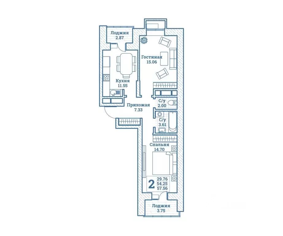 2-к кв. Московская область, Щелково городской округ, Монино пгт ... - Фото 1