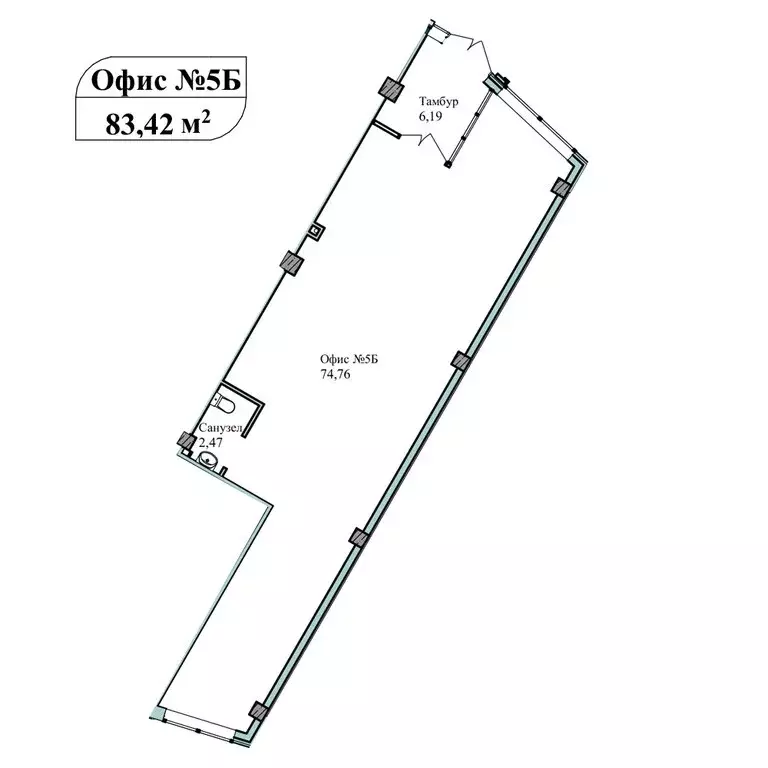 Торговая площадь (82.4 м) - Фото 2