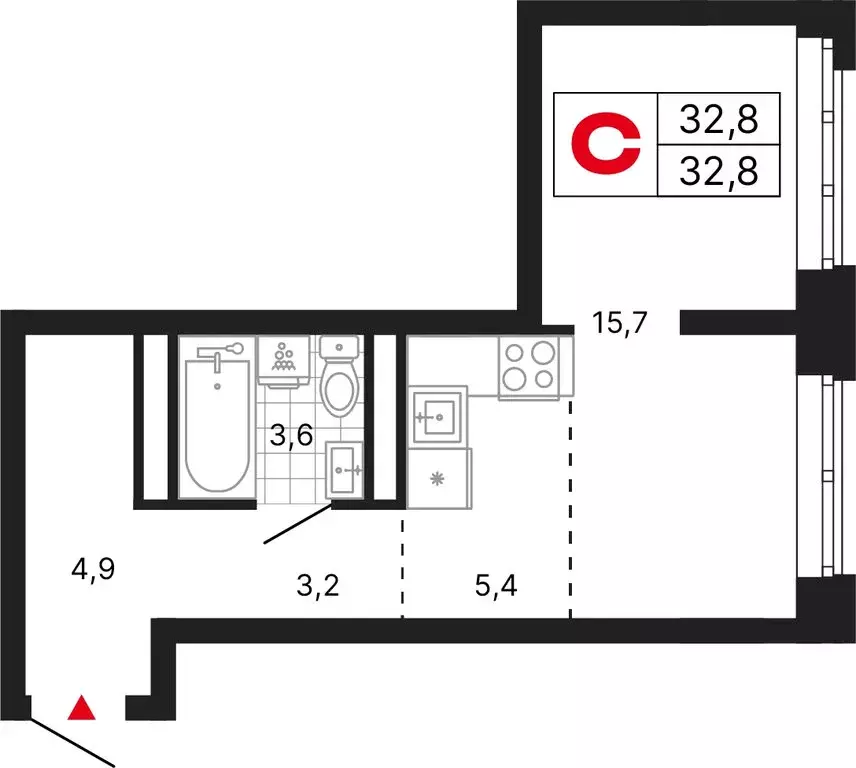 Квартира-студия: Москва, ЖК Бестселлер (32.8 м) - Фото 1