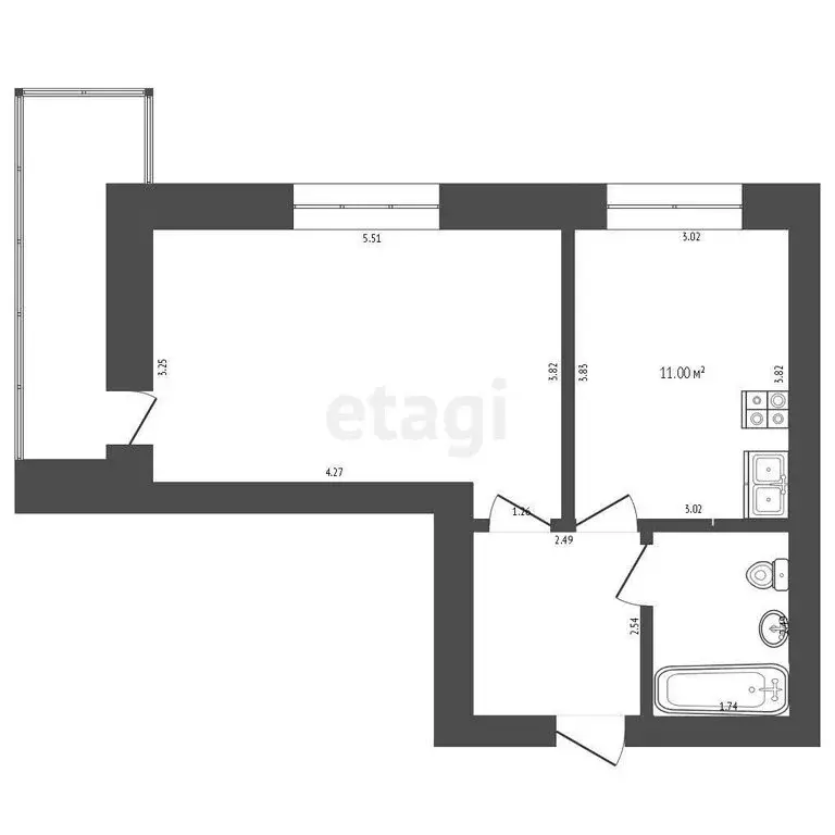 1-комнатная квартира: Саранск, проспект Российской Армии, 18 (40.9 м) - Фото 1