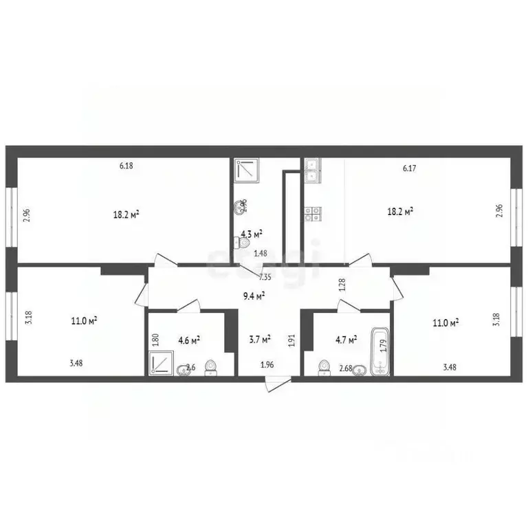 3-к кв. Тюменская область, Тюмень Новгородская ул., 14 (84.4 м) - Фото 2