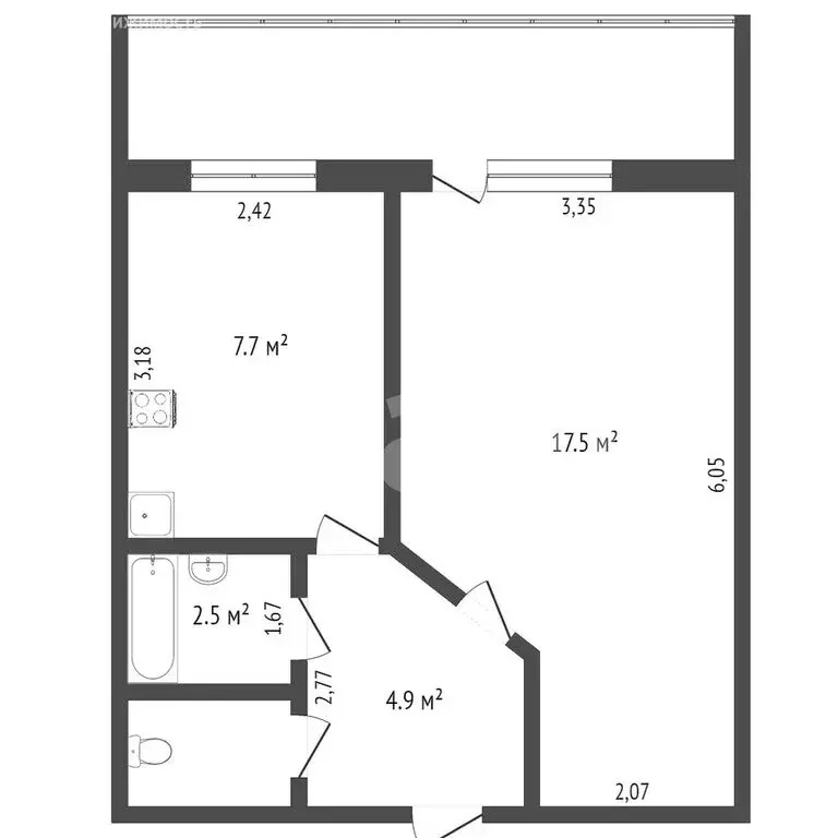 1-комнатная квартира: Тюмень, Широтная улица, 96к2 (40 м) - Фото 1