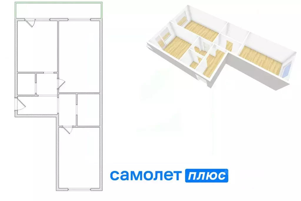 2-к кв. Кемеровская область, Кемерово ул. 2-я Заречная, 9 (63.6 м) - Фото 1