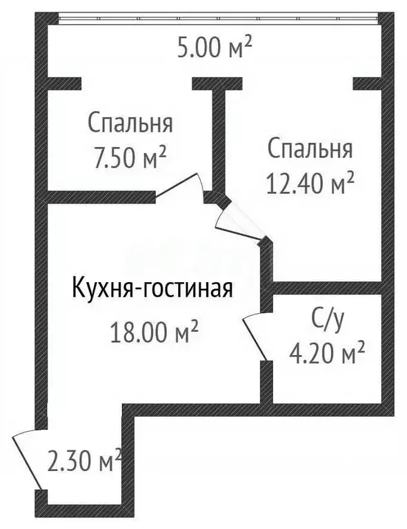 2-к кв. Краснодарский край, Краснодар ул. Чайковского, 21 (44.4 м) - Фото 1