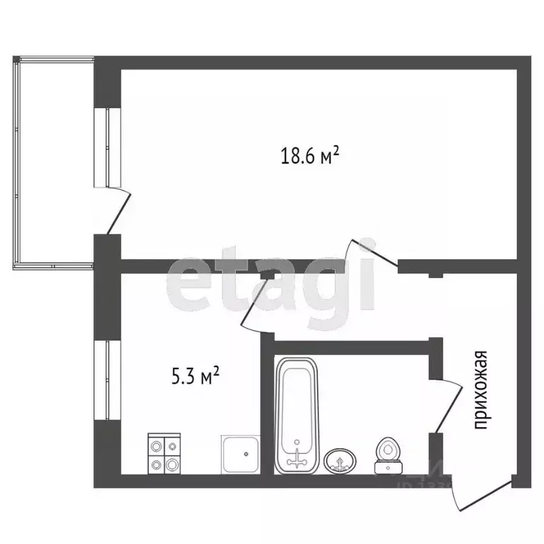 1-к кв. Тверская область, Калининский муниципальный округ, пос. ... - Фото 1
