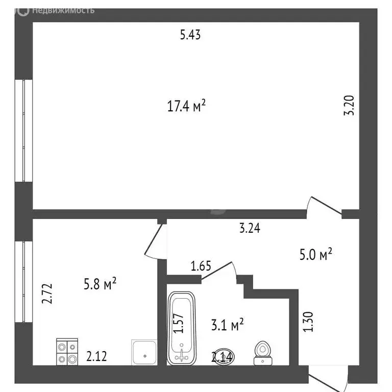 1-комнатная квартира: Ижевск, микрорайон Старки, Спортивная улица, 1Б ... - Фото 1
