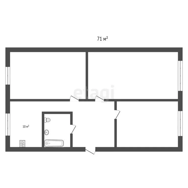 3-комнатная квартира: Кисловодск, улица Марцинкевича, 96 (71 м) - Фото 1