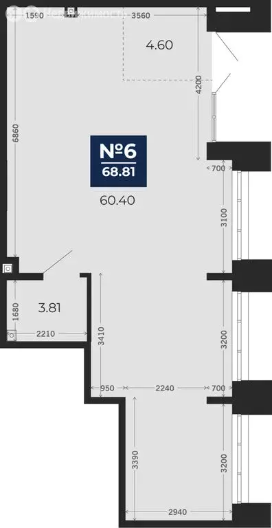 Помещение свободного назначения (68.81 м) - Фото 1