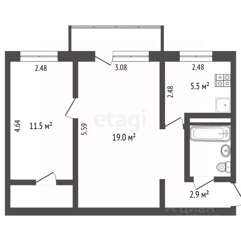 2-к кв. Псковская область, Порховский муниципальный округ, д. Хилово ... - Фото 2