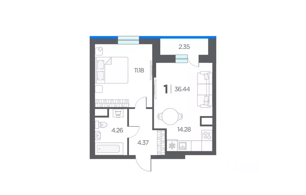 1-к кв. Рязанская область, Рязанский район, Дядьковское с/пос, с. ... - Фото 1