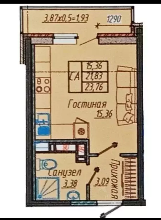Студия Краснодарский край, Краснодар ул. Имени Генерала Корнилова, 9к2 ... - Фото 0