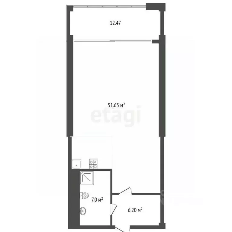 Студия Севастополь ул. Пляж Омега, 39с1 (77.2 м) - Фото 1