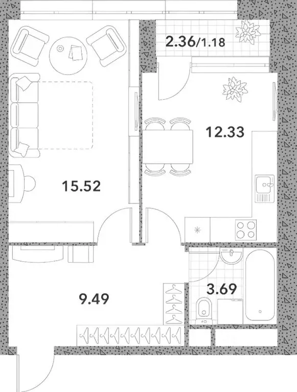 1-к кв. Москва Новоалексеевская ул., 16к2 (45.0 м) - Фото 2