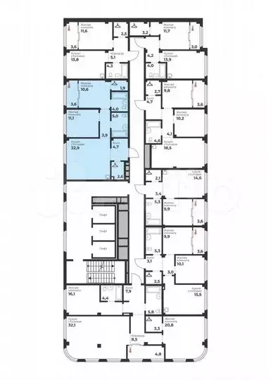 2-к. квартира, 67,1 м, 11/24 эт. - Фото 1