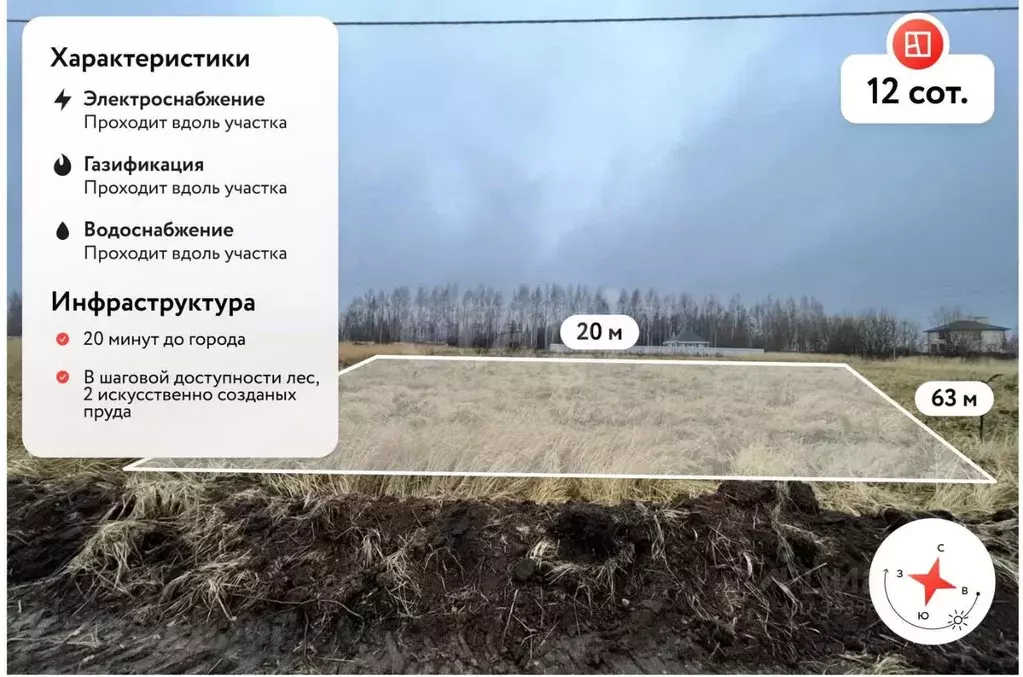 Участок в Чувашия, Моргаушский муниципальный округ, д. Яраккасы  (12.0 ... - Фото 1