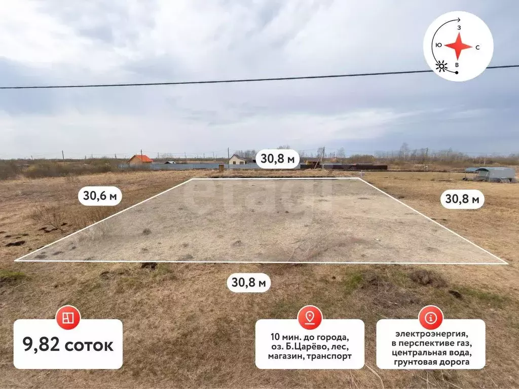 Участок в Тюменская область, Тюмень Большое Царево-1 СНТ,  (9.8 сот.) - Фото 1