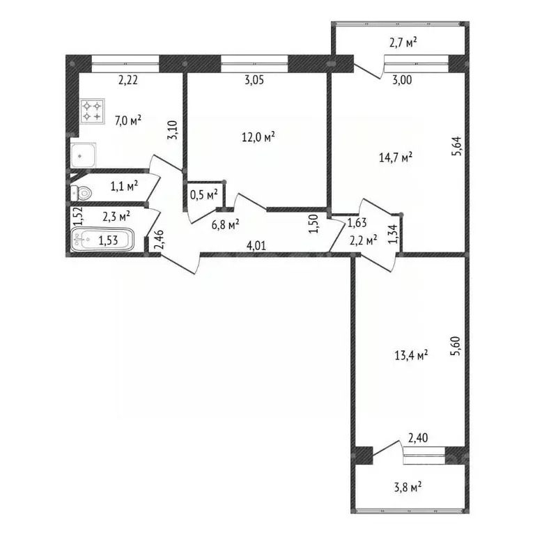 Комната Башкортостан, Уфа Транспортная ул., 52 (12.5 м) - Фото 2