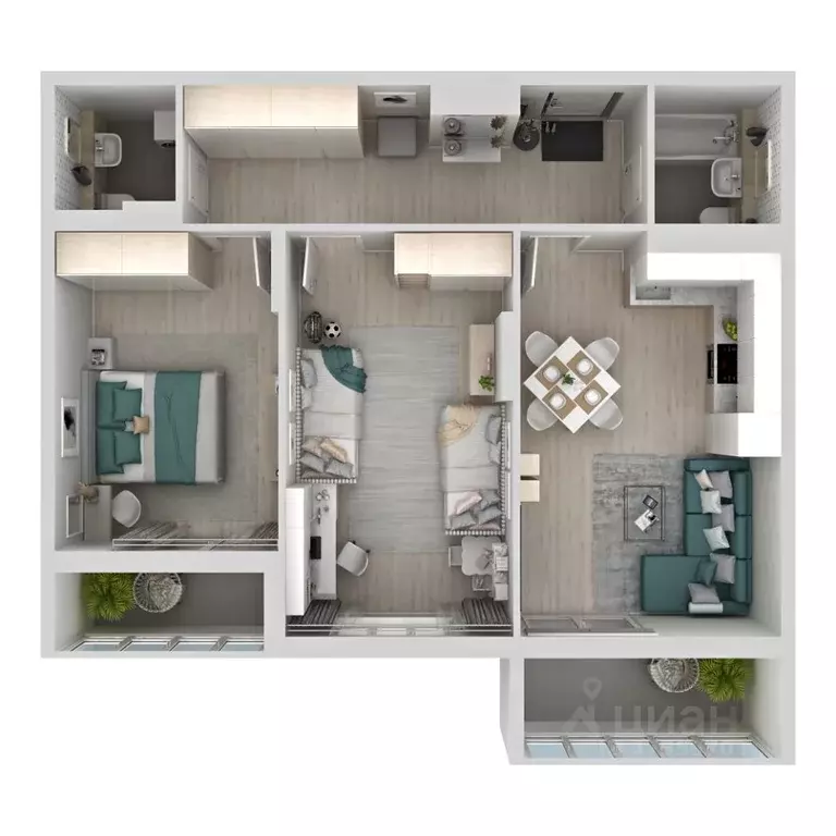 2-к кв. Самарская область, Самара Южное ш., 13 (73.55 м) - Фото 1