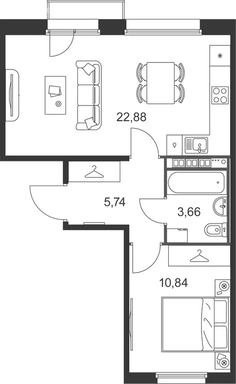 2-комнатная квартира: Ленинградская область, Гатчинский муниципальный ... - Фото 2