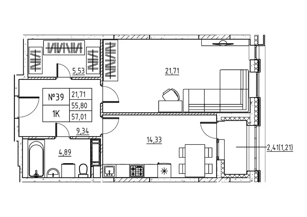 1-к кв. Московская область, Дубна ул. Понтекорво (58.22 м) - Фото 1