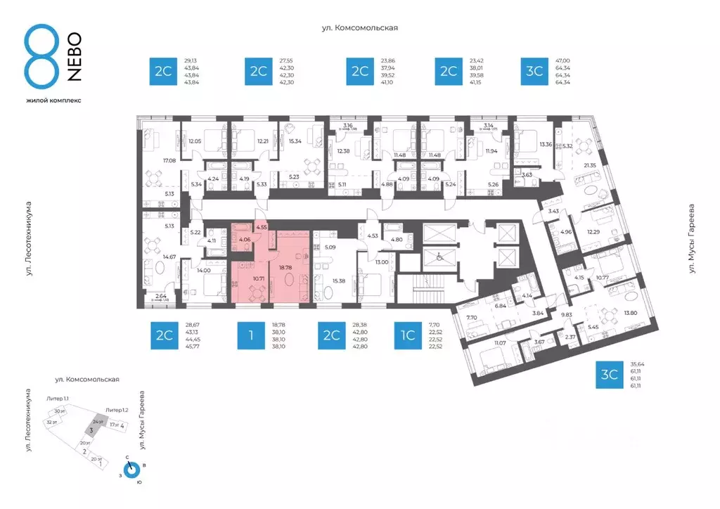 1-к кв. Башкортостан, Уфа Глумилино-1 мкр, 8-е Небо жилой комплекс ... - Фото 2