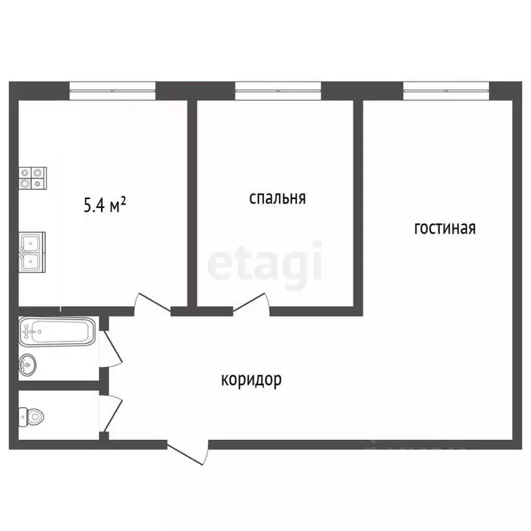 2-к кв. Самарская область, Самара ул. Георгия Димитрова, 44 (42.4 м) - Фото 2