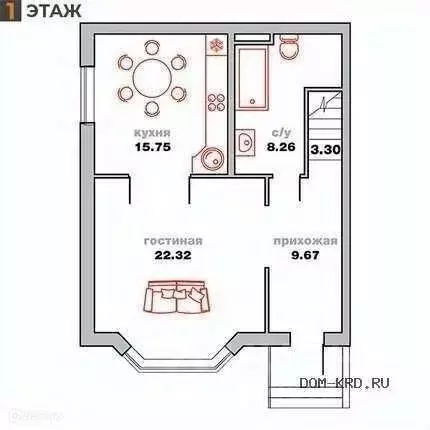 Дом в Краснодарский край, Краснодар ул. Командорская, 2к62 (120 м) - Фото 1