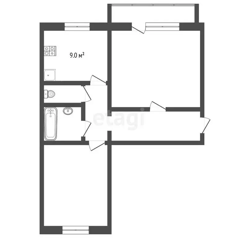 2-комнатная квартира: Миасс, проспект Октября, 42 (54.5 м) - Фото 0