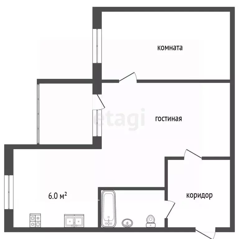 2-к кв. Владимирская область, Муром Московская ул., 37А (43.3 м) - Фото 1