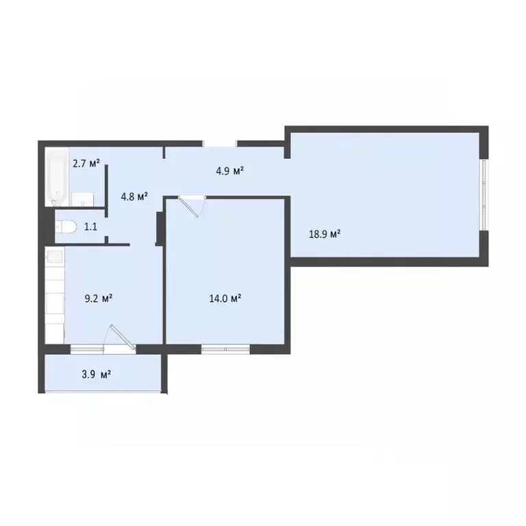 2-к кв. Омская область, Омск Сады Наука мкр, с1 (55.6 м) - Фото 0