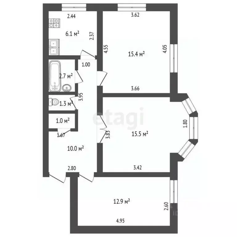 3-к кв. Ростовская область, Ростов-на-Дону ул. Ларина, 43/5 (65.0 м) - Фото 1