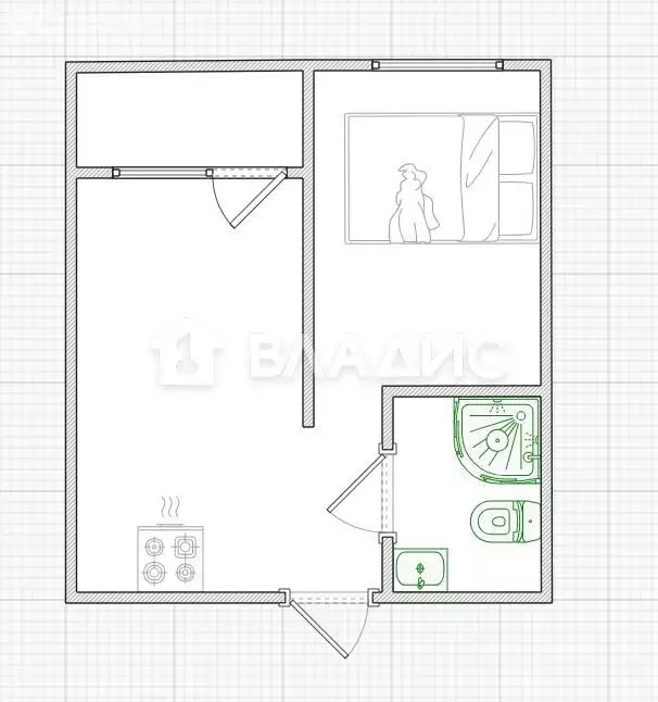 1-комнатная квартира: Пенза, улица Щербакова, 89 (28.5 м) - Фото 0