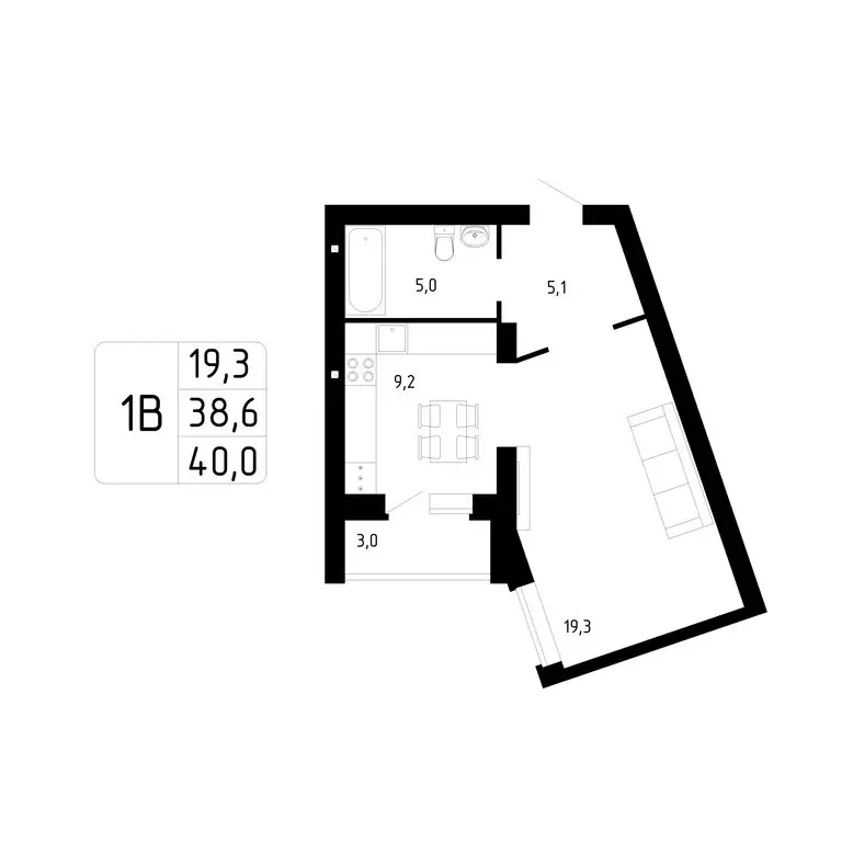 1-комнатная квартира: Стерлитамак, Магистральная улица, 78 (40.1 м) - Фото 0