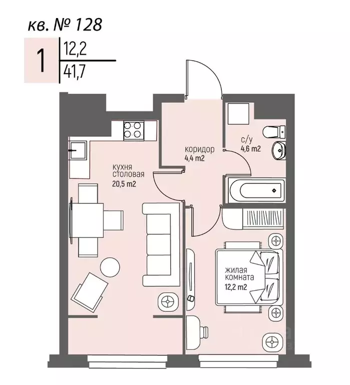 1-к кв. Нижегородская область, Нижний Новгород Спортивный мкр, ... - Фото 1