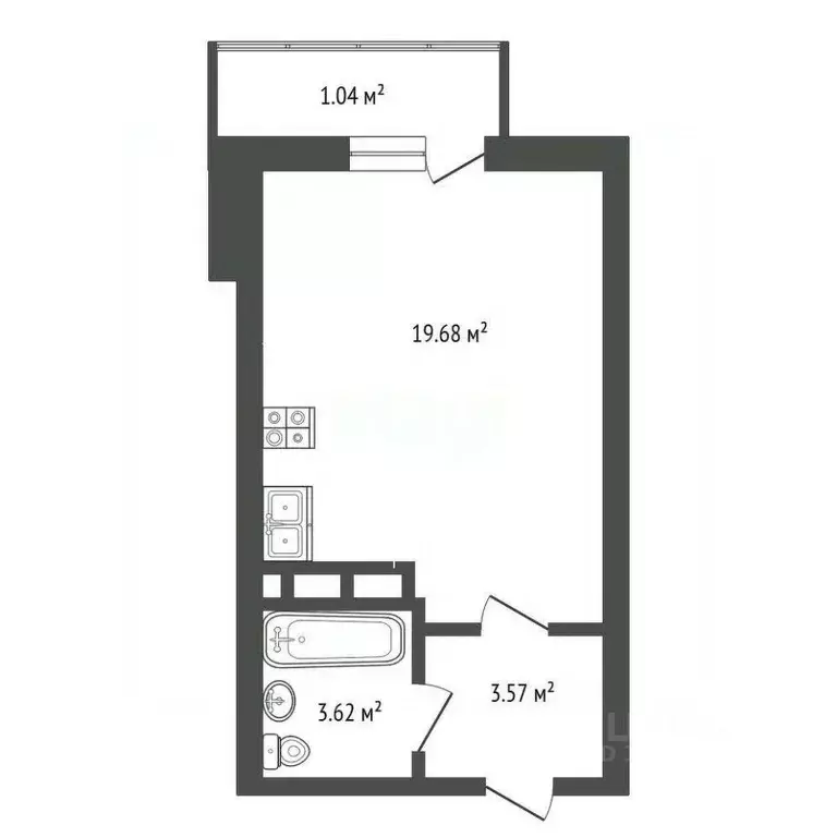 Студия Ярославская область, Ярославль Тутаевское ш., 109 (27.13 м) - Фото 1