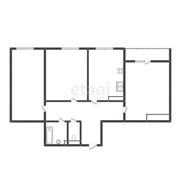 3-комнатная квартира: Иркутск, микрорайон Первомайский, 33/6 (70.1 м) - Фото 1