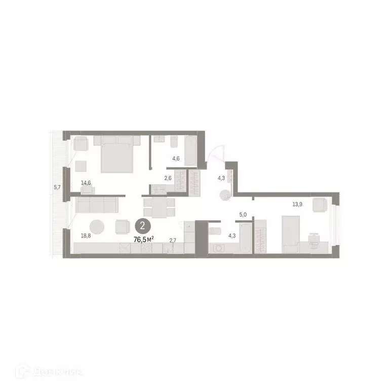 Продаётся 2-к квартира, 74.7 м - Фото 1