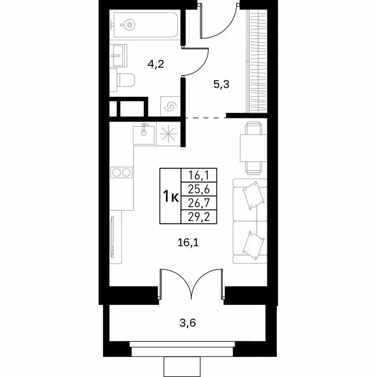 Квартира-студия: Нижний Новгород, улица 50-летия Победы, 23 (26.7 м) - Фото 1