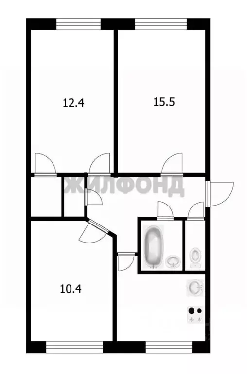 3-к кв. Новосибирская область, Искитим Подгорный мкр, 48 (57.5 м) - Фото 1